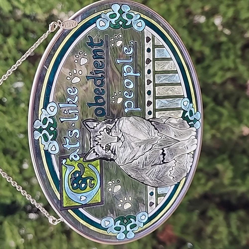 Vintage AMIA hand painted suncatcher